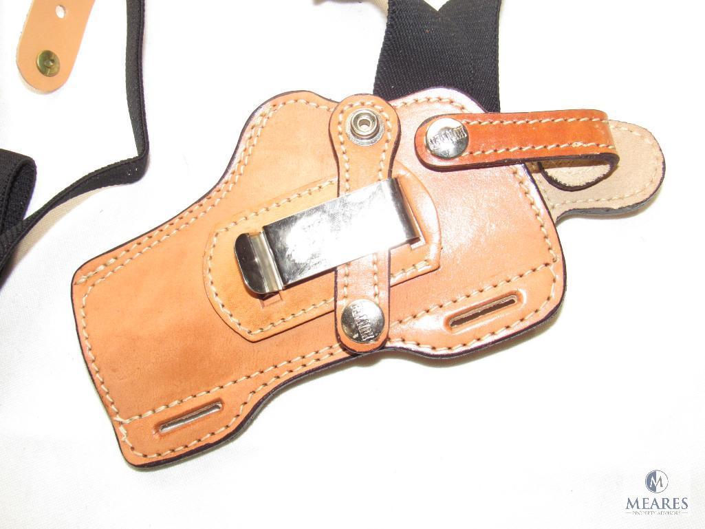 New Hunter Leather Shoulder Holster fits 4" Revolvers & Mid Size Semi Autos