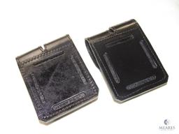 Lot 2 New Leather Double Magazine Pouches for Glock, Beretta, and Similar Mags