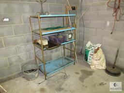 Metal Shelf Lot with Contents