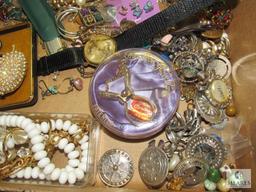 Large lot Costume Jewelry Necklaces, Pins, Bracelets, etc