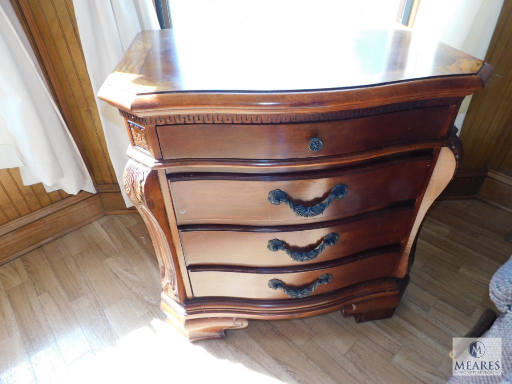 4 drawer wood nightstand bombay style