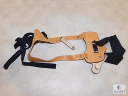 New Hunter leather shoulder holster fits 4" revolvers S&W K&L frame, Colt python and similar