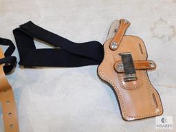 New Hunter leather shoulder holster fits 4" revolvers S&W K&L frame, Colt python and similar