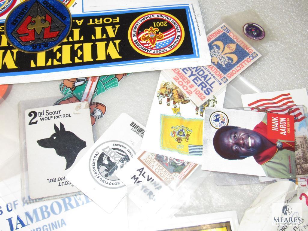 Large Lot Various Boy Scouts, Jamboree, & Convention Stickers Cards +