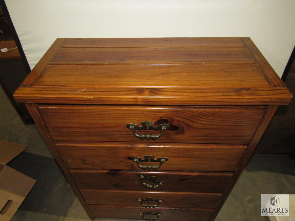 Pine Wood 5 Drawer Chest of Drawers