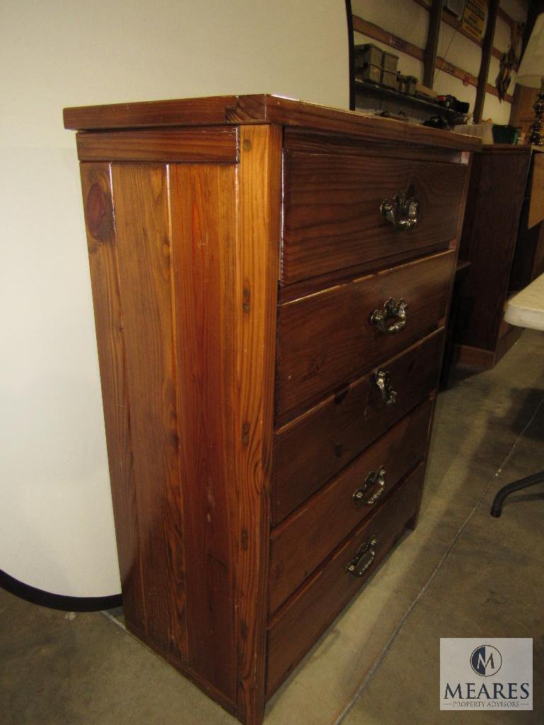 Pine Wood 5 Drawer Chest of Drawers