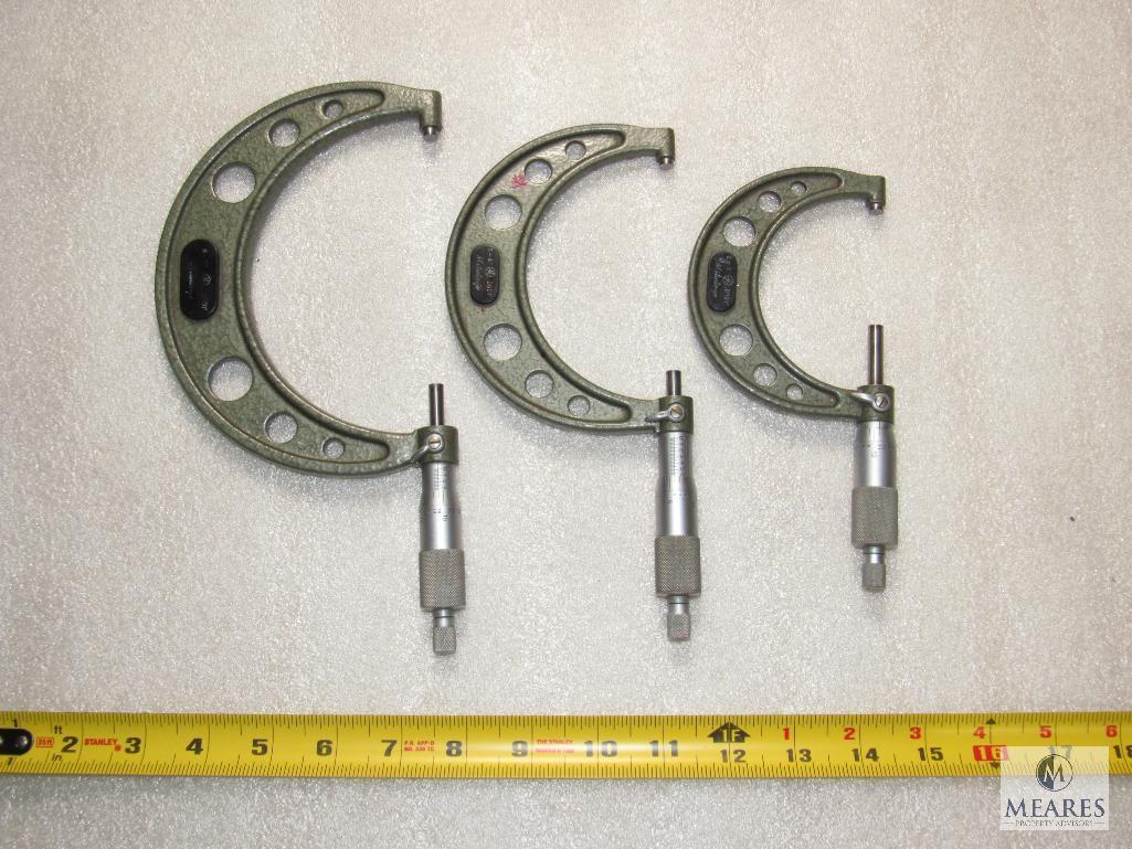 Set 3 Mitutoyo Outside Micrometers 2"-3", 3"-4", & 4"-5"