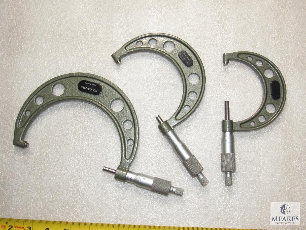 Set 3 Mitutoyo Outside Micrometers 2"-3", 3"-4", & 4"-5"