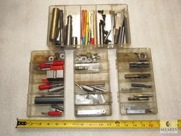 Lot various End Mills, Bits, Fasteners, Taps, & other Machinist tools