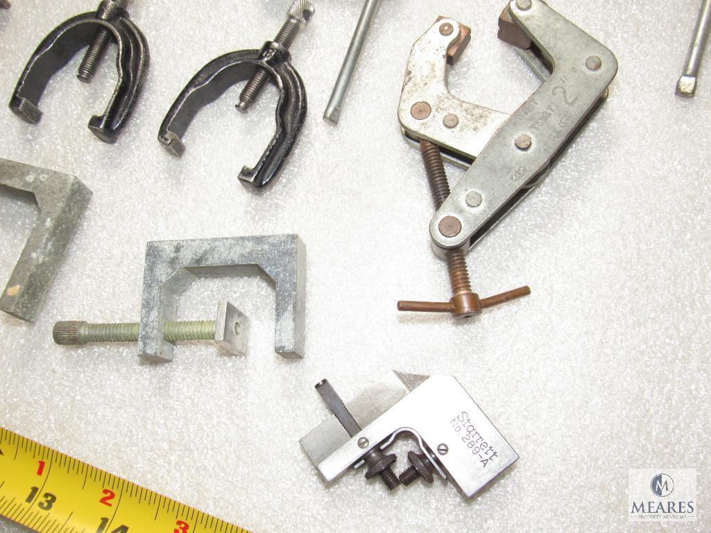 Lot 16 various precision clamps & Starrett Ruler Clamp