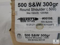 Approximately 470 Berry's Round Shoulder 500 S&W 300 Grain Bullets