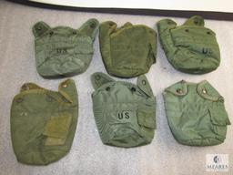 Lot 6 US Army Surplus Canteen 1 Qt. Covers