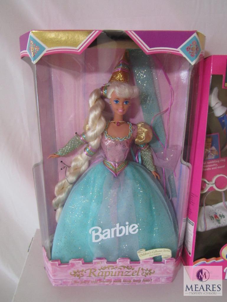 Lot 3 Barbie Winter Rhapsody 1996, Olympic Gymnast 1996, Rapunzel 1994