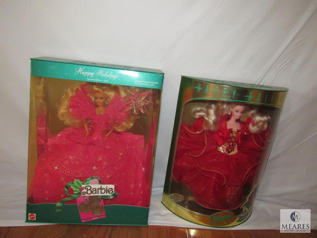 Lot 2 Happy Holiday Barbies 1990 & 1993 Special Edition New in boxes