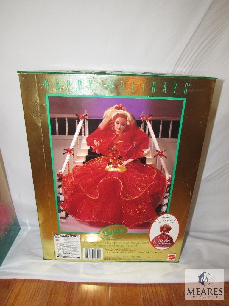 Lot 2 Happy Holiday Barbies 1990 & 1993 Special Edition New in boxes
