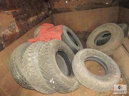 Contents of Bldg #2- Tires, Wood A-frame Ladder, Hess Trucks, Alternators, +