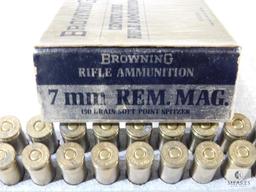 20 rounds Vintage Browning 7 mm Remington Magnum ammo 150 grain