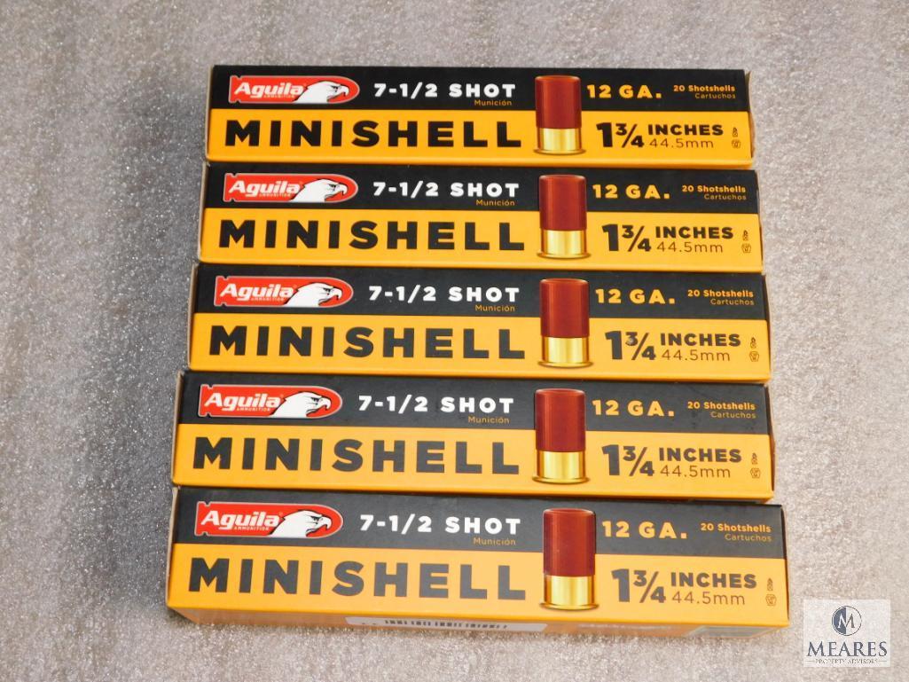 Lot 100 Aguila Minishell Shotgun 12 Gauge Shells 1-3/4" 7.5 Shot