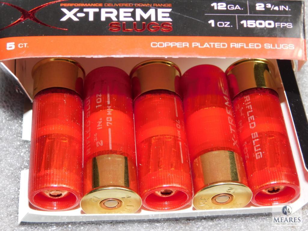 Lot 25 X-treme 12 Gauge Shotgun Shells Copper Plated Rifled Slugs 2-3/4"