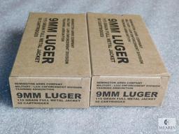 Lot 100 Rounds Remington 9mm Luger 115 Grain Ammunition