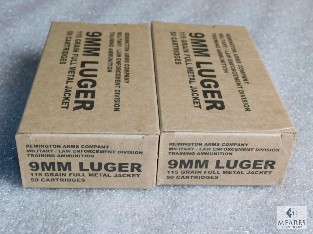 Lot 100 Rounds Remington 9mm Luger 115 Grain Ammunition