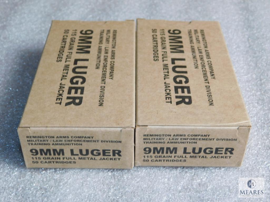 Lot 100 Rounds Remington 9mm Luger 115 Grain Ammunition