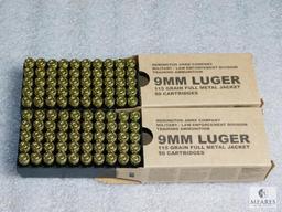 Lot 100 Rounds Remington 9mm Luger 115 Grain Ammunition