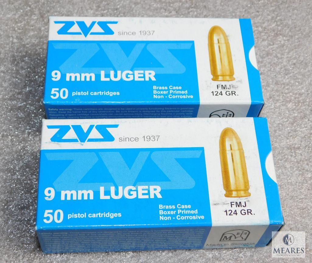 Lot 100 Round  ZVS 9MM Luger FMJ 124 GR. Ammunition