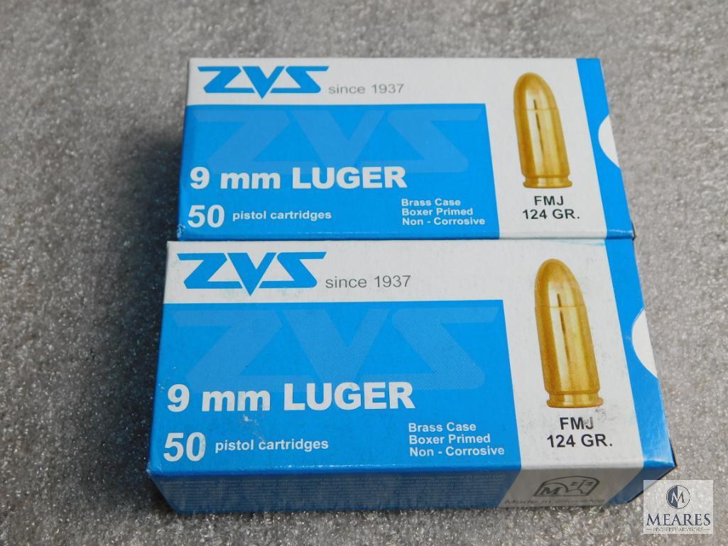 Lot 100 Round  ZVS 9MM Luger FMJ 124 GR. Ammunition