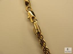 Rope Necklace Marked 14k - Yellow Gold 24"
