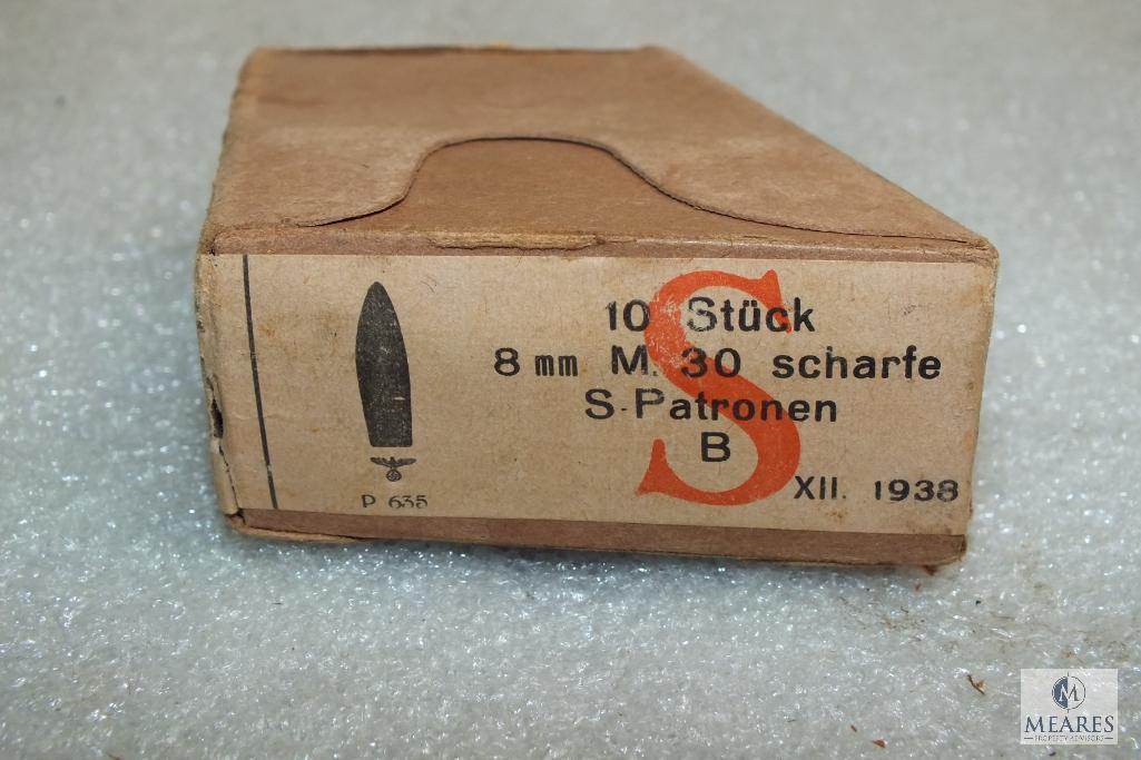 Rare 10 rounds 8x56r M30 ammo enbloc magazines fits Steyr M95 Nazi marked head stamp 1938 production