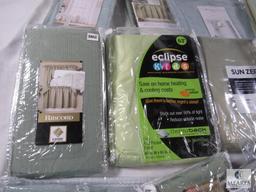 Lot of New Curtains Various Sizes - All in Light Green / Sage Tone Colors