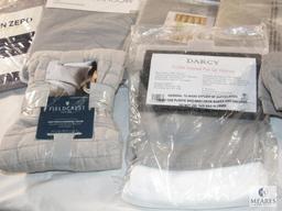 Lot of New Curtains Various Sizes - All in Gray tone Colors