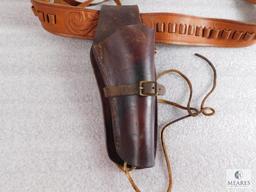 32-36" .22 caliber cartridge belt with leather holster for Colt Scout .22