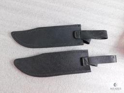 Two large leather Bowie knife sheaths