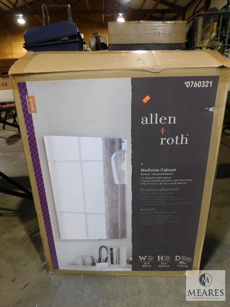 New Allen Roth Mirror Medicine Cabinet Surface / Recessed Mount 20" x 26" x 4.7"