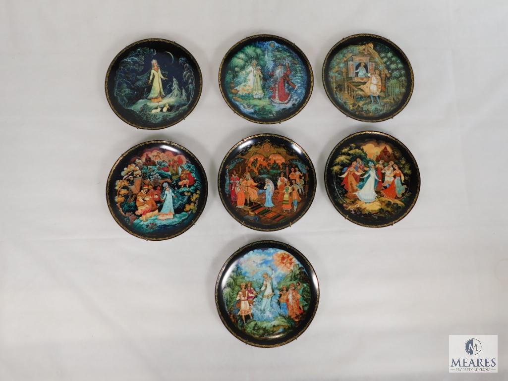 Set of decorative plates - black background