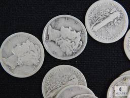 Group of mixed Mercury dimes