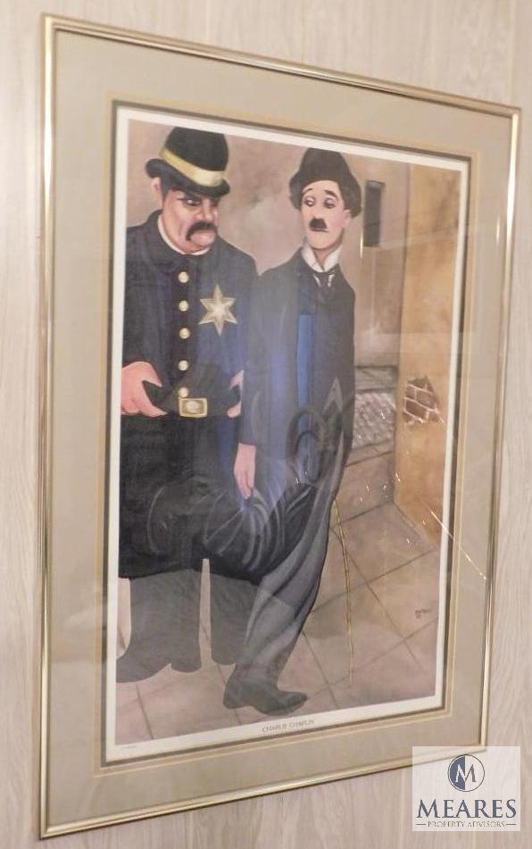 Charlie Chaplin & Officer Framed Print