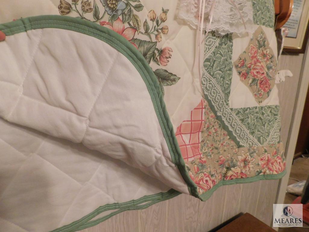 Quilt Rack and Contents with Two Pictures