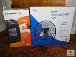 Comfort Zone Ceramic Heater and Summer Cool 9-Inch High Velocity Fan