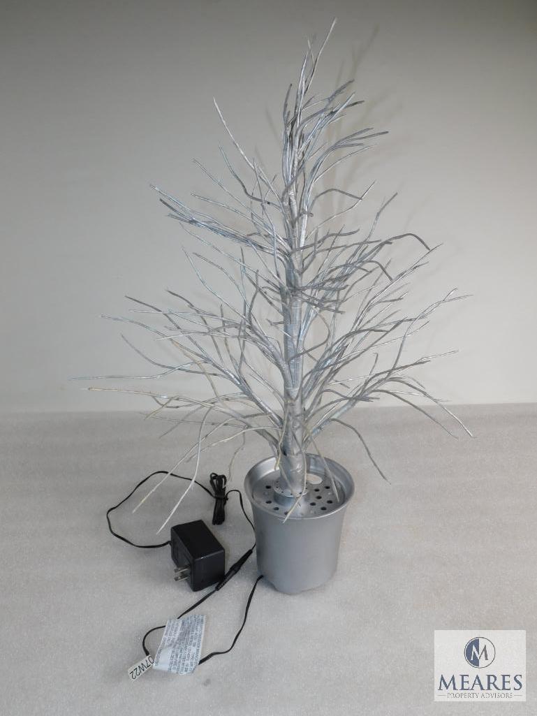 Color Changing Fiber Optic Decorative Silver Tree