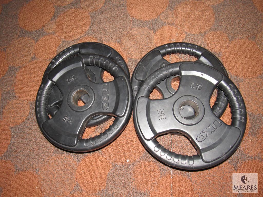 Lot of 4: TKO Tri-Grip Weight plates - 25 lbs each