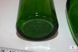 Vintage Green Glass Bottle and Jug