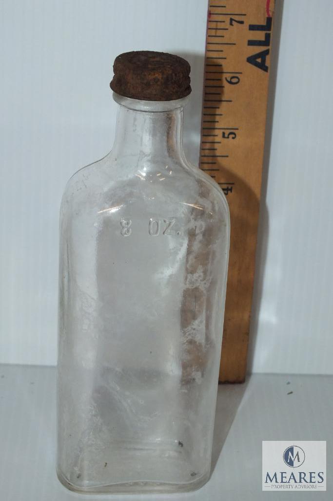 Antique Glass Medicine Bottles, Brown, Clear, Cobalt Blue