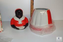 Collectible Fine Ceramic Black Americana Mammy Lady Cookie Jar Item 7209