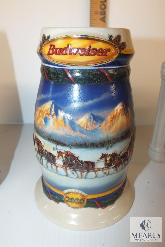 Budweiser Collectors Holiday Beer Steins with Busch Family Series