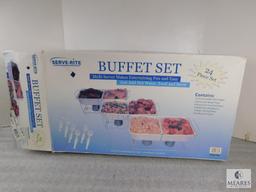 Serve-Rite Buffet Set - Only Includes 3 Chrome Plated Wire Racks and 3 Aluminum Pans