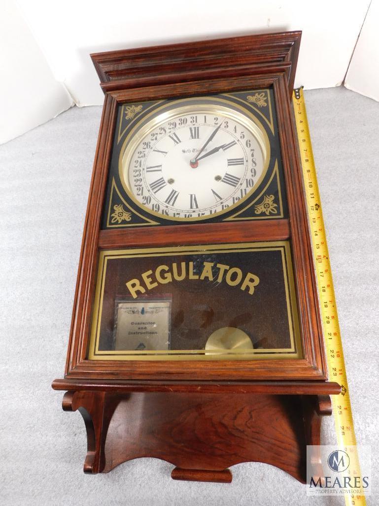 Vintage Seth Thomas Regulator Wall Clock, Mantle Clock, School Clock in Wooden Box, Wooden Case