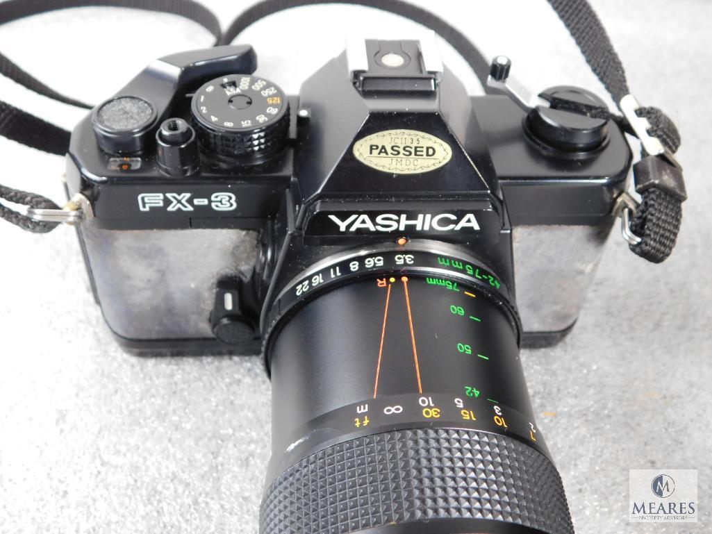 Yashica FX-3 Photography Set with Camera, Camera Bag, and Attachments